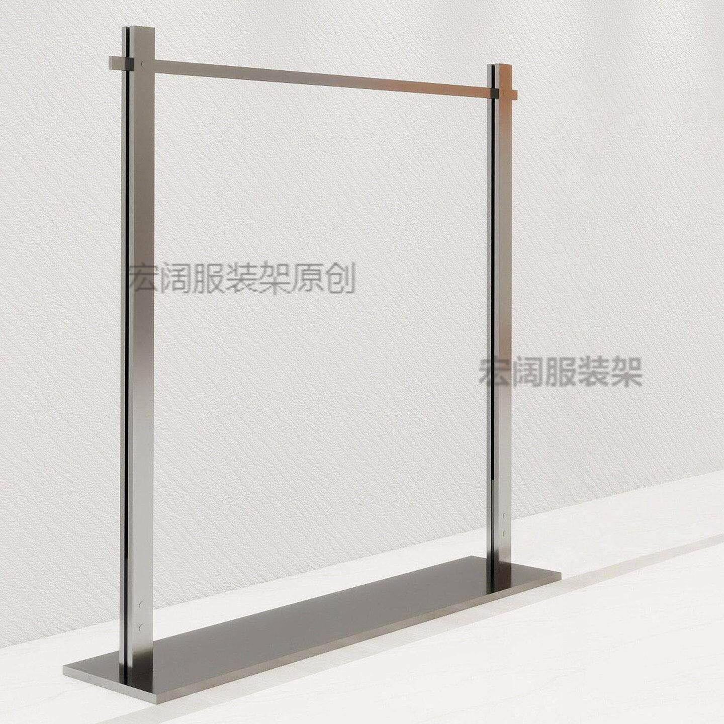 服装店展示架落地式不锈钢防指纹买手店网红中岛架女装货架挂衣架
