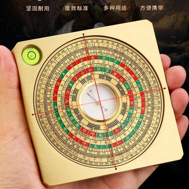 二十四山自动罗盘指南针高精度三元三合综合罗经仪随身寻龙小罗盘