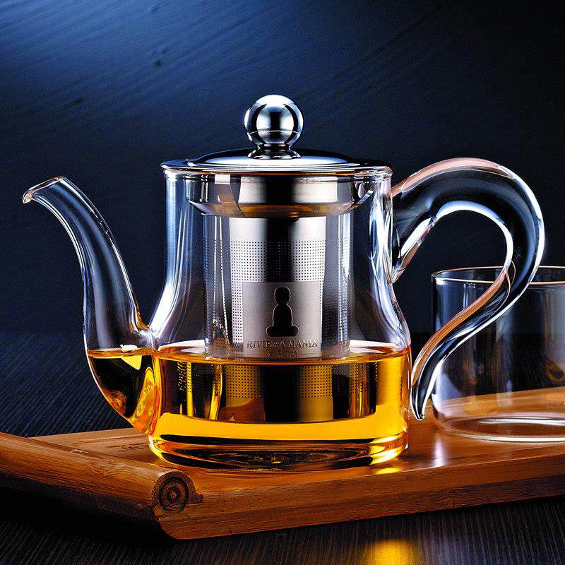 一品工坊 耐高温加厚玻璃茶壶红茶花茶茶具不锈钢过滤内胆泡茶壶