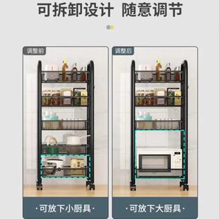 加厚多用途置物架 小推车置物架厨房多层落地移动收纳架家用免安装