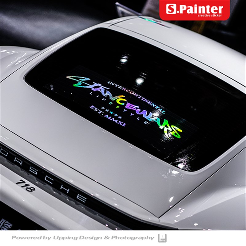 S.P贴绘社个性车窗贴纸汽车后档HF美潮装饰反光玻璃防水贴车贴