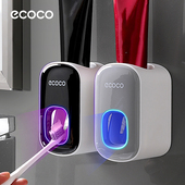挤压器套装 ecoco 全自动挤牙膏神器吸壁挂式 家用免打孔牙刷置物架