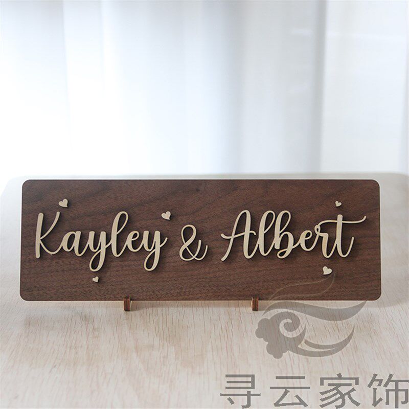定制木质字母名字牌英文立体字母婚礼签到台摆件婚庆布置摄影拍照