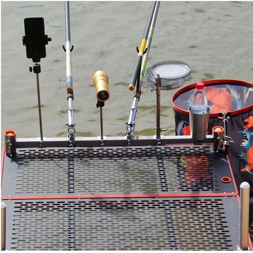 钓台多功能一体组合支架 炮台架座鱼护饵料架灯架配件 加厚不锈钢