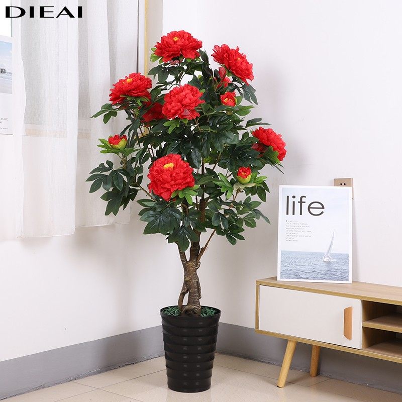 仿真花大牡丹客厅室内落地大型假花塑料装饰花盆景栽摆设防真假花