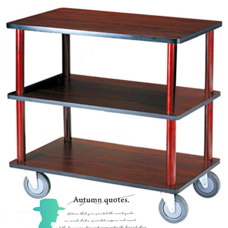 实木三层服务车酒店烤鸭手推车餐厅酒水车送餐车带轮甜品车点心车