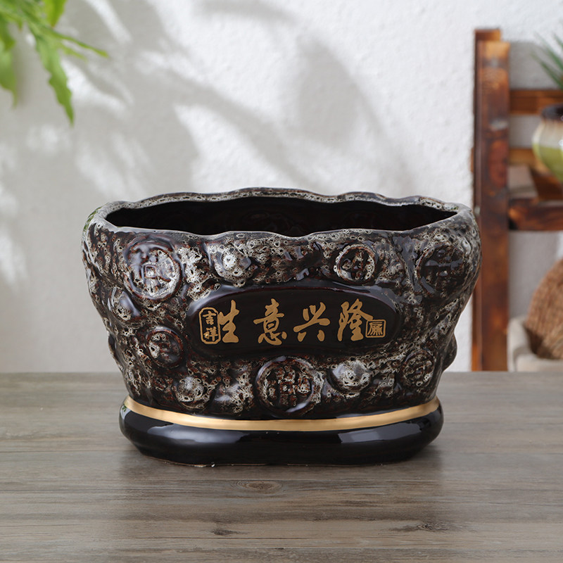 花盆陶瓷创意艺术花盆小号特色客厅室内个性桌面陶瓷花盆无托盘