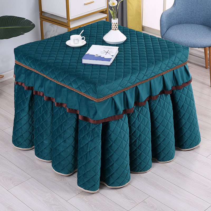 高档加厚电炉套茶几罩烤火被套夹棉烤火罩电炉罩长方形电取暖桌布