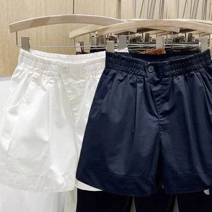 2025夏季外穿宽松显瘦阔腿裤高腰a字休闲百搭热裤ins潮黑色短裤女