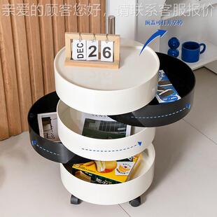 360度圆TB10旋转柜 卧品室可形移动床头简化妆收约纳边柜储物柜工
