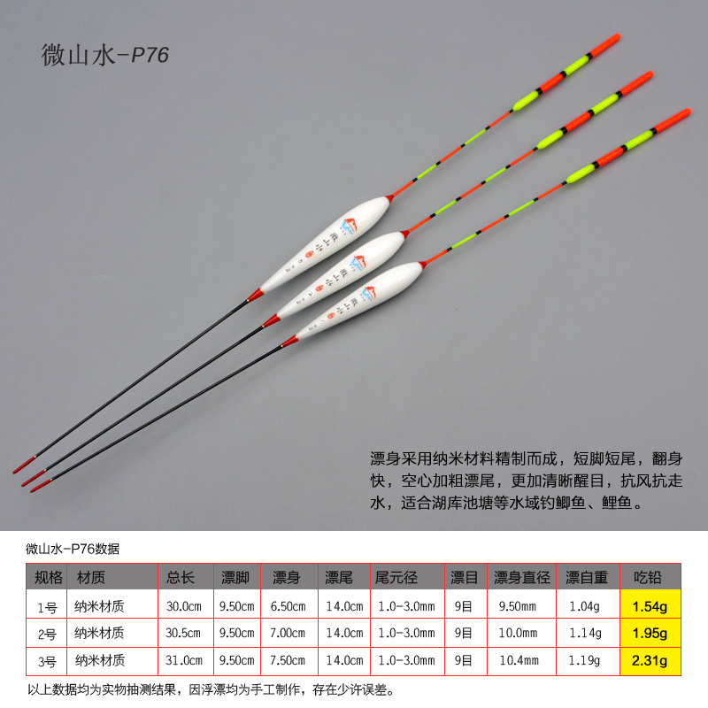 纳米浮漂鲫鱼漂鲤鱼浮标套装加粗醒目近视空心尾浮子钓鱼用品渔具