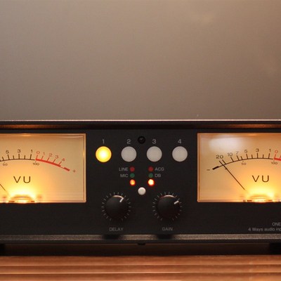 VU2 音乐电平表DB表模拟VU表/四路音频切换器/遥控功能