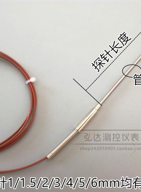 T型铠装热电偶WRCK-191探针热电偶 铁氟龙测温线 可弯曲温度探头