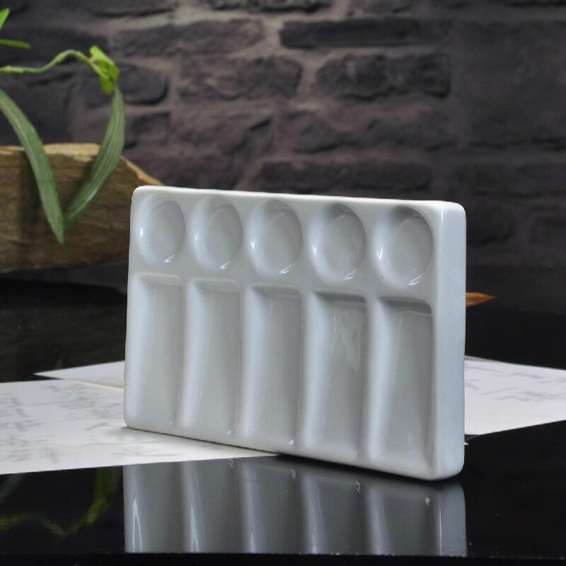 陶瓷调色盘长方颜料碟水粉水彩美术学生用调色碟颜料盘国画调料盘,玩具/童车/益智/积木/模型,调色盘,淘宝优惠券,粉丝福利购,淘宝优惠卷