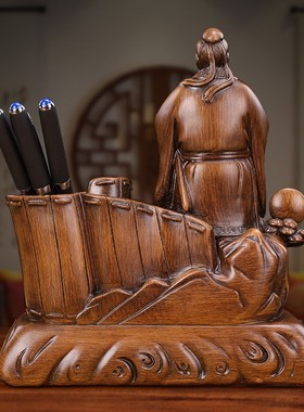 孔子像笔筒摆件创意书房办公桌摆设毕业纪念品教师节送礼生日礼物