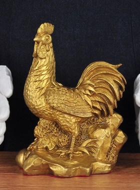 铜鸡摆件招财家居客厅玄关电视柜工艺品公司办公室收银台开业礼品