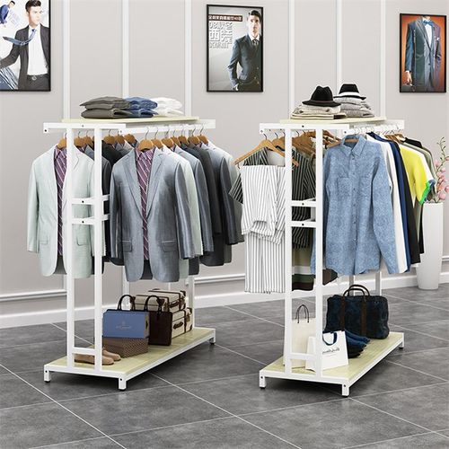 落地衣服展示架服装店挂衣架商场中岛货架双面侧挂陈列衣服架子