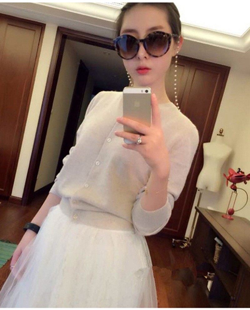 针织开衫外套女圆领毛衣外搭2021新款春装宽松短款网红小外套百搭,女装/女士精品,毛针织衫,淘宝优惠券,粉丝福利购,淘宝优惠卷