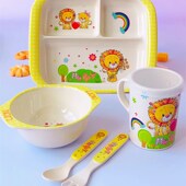 儿童餐盘分格宝宝碗恐龙婴儿辅食专用吃饭家用喝水杯子竹纤维餐具