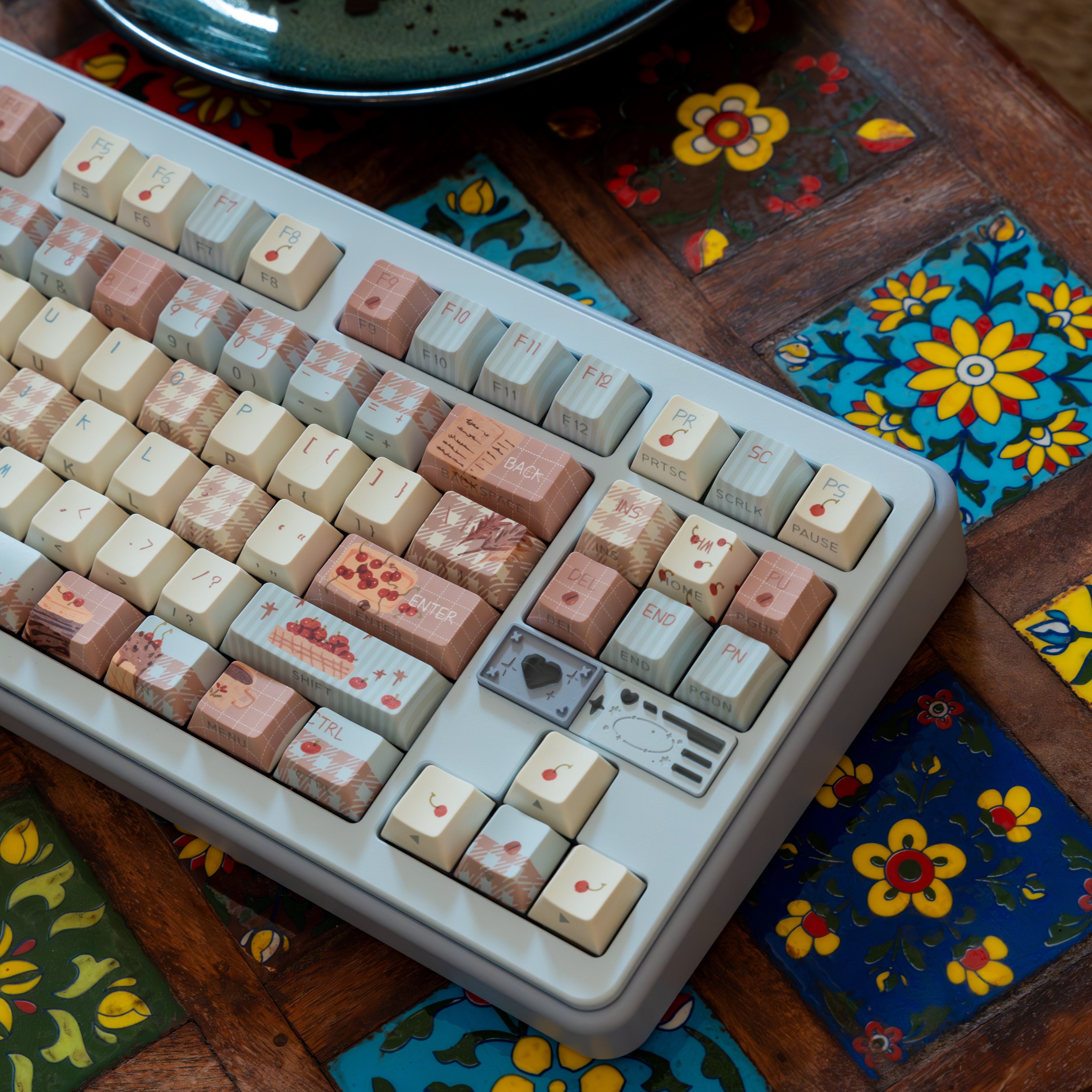 星迹外设樱桃可可的午后原厂侧刻PBT可爱透光客制化机械键盘键帽