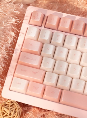 星迹外设飞羽集粉色珠光键帽透光原厂适配ev63夜魔wooting键帽