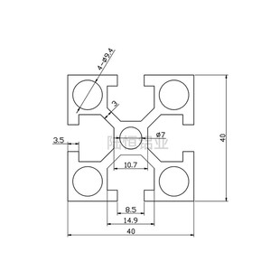 40方管 工业铝型材国标4040W铝型材 4040D重型设备铝合金型材