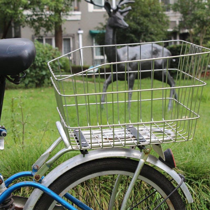不锈钢自行车后车篮加大后置菜篮山地车后座篓货架车筐学生书包篮,自行车/骑行装备/零配件,车篮/车筐,淘宝优惠券,粉丝福利购,淘宝优惠卷
