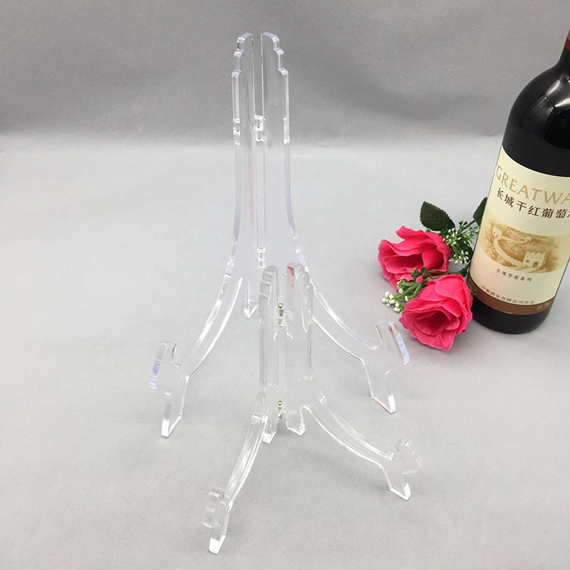 透明亚克力人字形支架瓷器展架普洱茶饼展架折叠亚克力三角支撑架