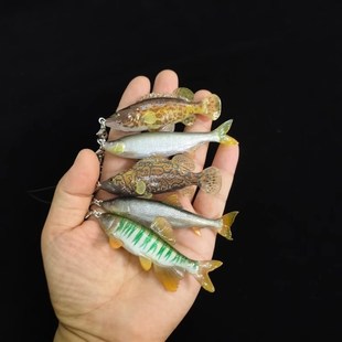 3D立体鱼模型j钥匙扣挂件翘嘴鱤鱼鳜鱼马口鳎鱼鲈鱼手机挂件装饰
