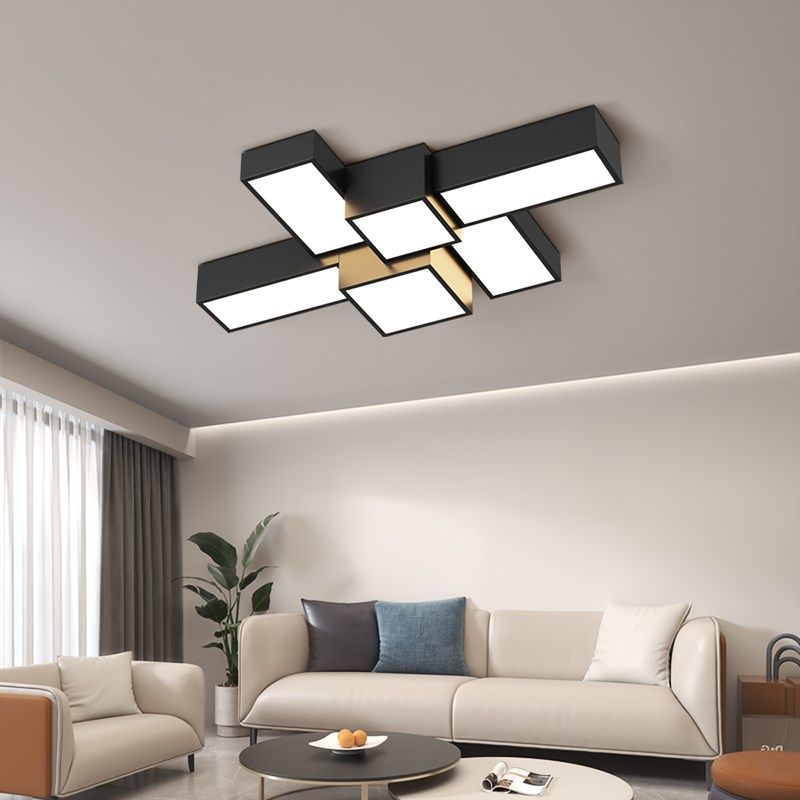 创意客厅吸顶灯新款现代简约几何全光谱房间主灯全屋套餐中山灯具