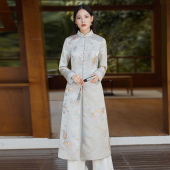 禅意新中式 年轻款 连衣裙盘扣上衣改良旗袍高端外套 中国风女装 唐装