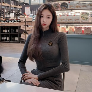 修身 长袖 绣花潮休闲显胸纯棉 外套上衣女套装 2件套秋冬2024年短款