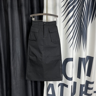 半身裙春秋女中长款 高腰a字显瘦黑色职业开叉一步裙包臀裙牛仔裙