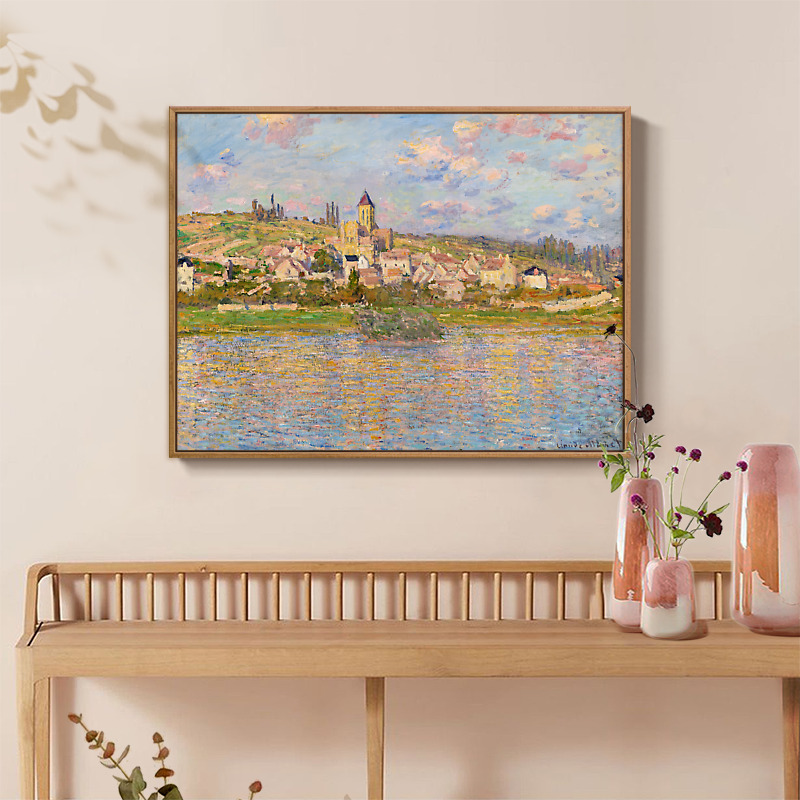 上品印画 莫奈维特依 欧式样板房卧室风景画挂画装饰画墙画墙面框图片