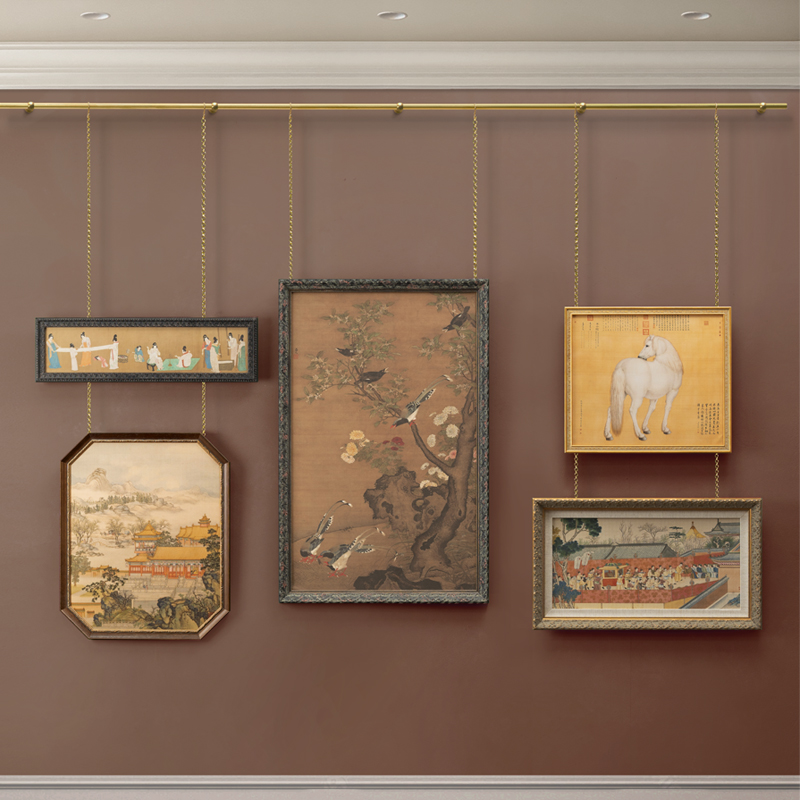 中国风复古装饰画小众组合客厅玄关新中式法式挂画背景墙古风壁画图片