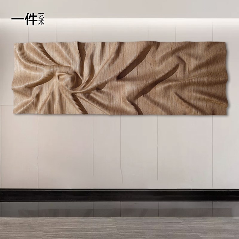 高级感立体木雕装饰画商场过道走廊挂画售楼中心会所艺术壁画图片