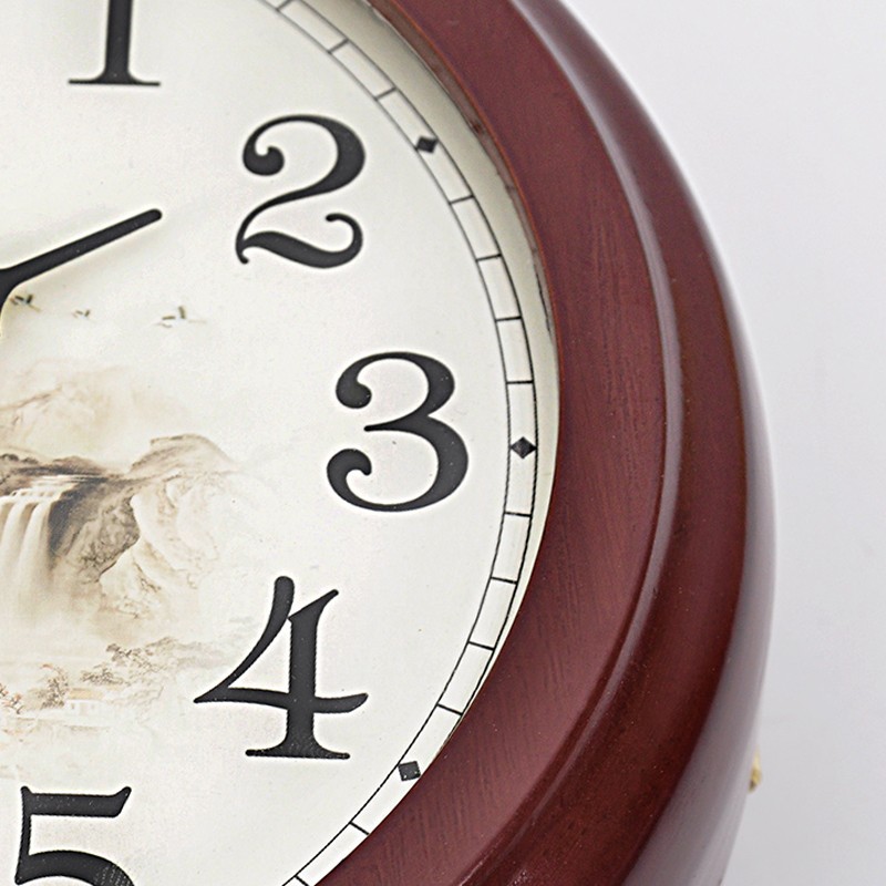 欧式创意坐钟中式客厅实木座钟静音卧室台钟时钟摆件办公复古钟表
