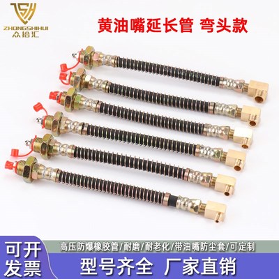 加长黄油嘴延长管软管外接黄油管加注油嘴接头弯头m6 8 10*1 1/8