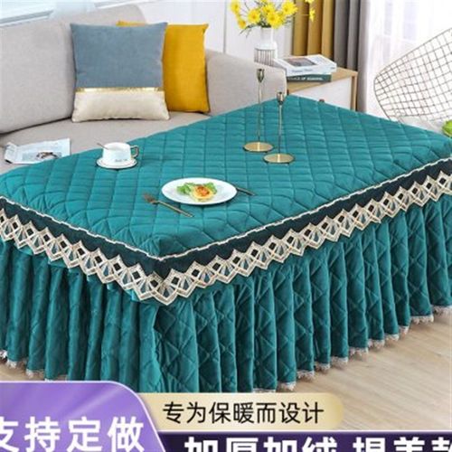 轻奢加绒电炉罩烤火罩套加厚电暖炉桌罩长方形茶几U围罩烤火桌布