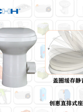 青岛创惠房车马桶 塑料坐便器 农村旱厕改造小户型防臭直排式船用