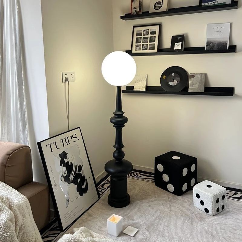 愫美罗马柱台灯落地灯客厅沙发旁边覆古法式轻奢高级感卧室床头灯