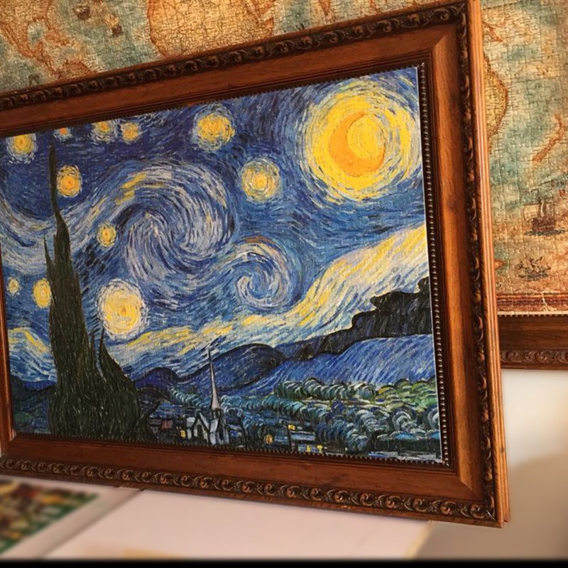 1000片拼图框欧式古典画框定制拼图框架复古拼图相框纹理画框制作