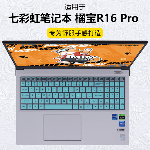 迷它适用七彩虹于MEOW橘宝R16 Pro键盘膜锐龙R9游戏笔记本键盘保护膜电脑按键套防尘罩防水垫16英寸屏幕贴膜