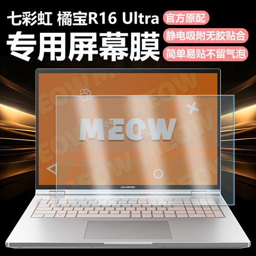 迷它适用七彩虹MEOW 橘宝R16 Ultra笔记本屏幕膜橘宝R16 Pro电脑屏幕保护膜隐星P15高清防刮磨砂防反光钢化膜
