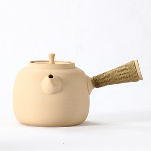 家用户外泡茶煮茶壶陶壶可明火加热电陶炉功夫茶炉陶瓷白泥侧把壶