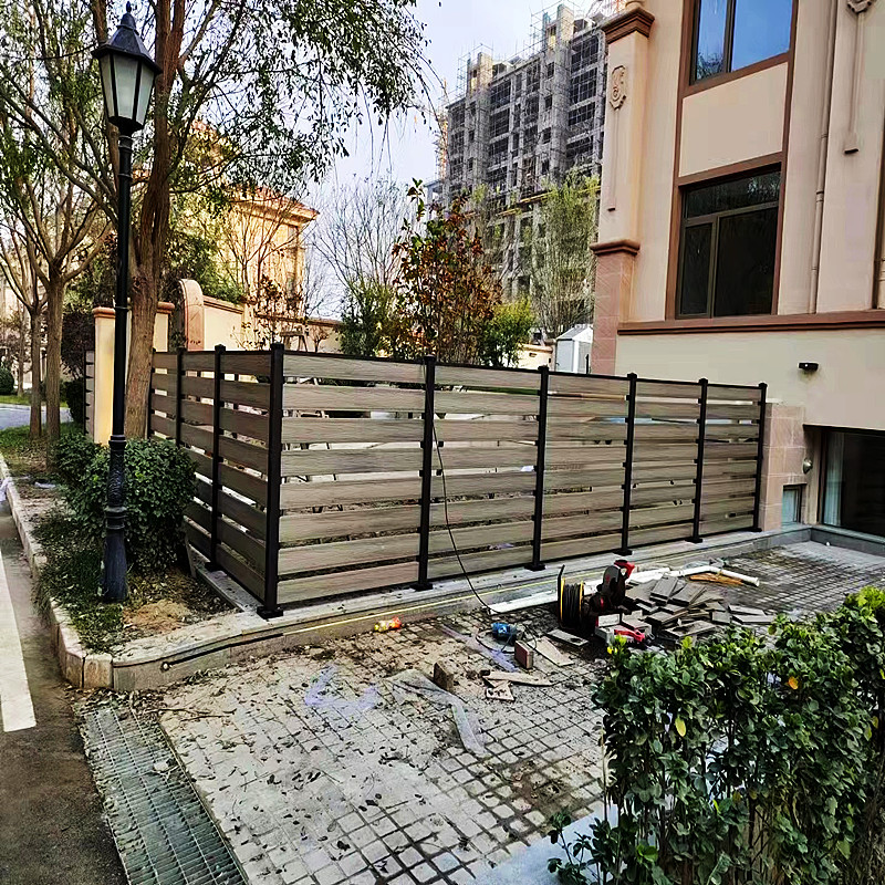 户外塑木木塑围栏别墅庭院花园栏杆围墙板格栅板网格板栏珊墙板
