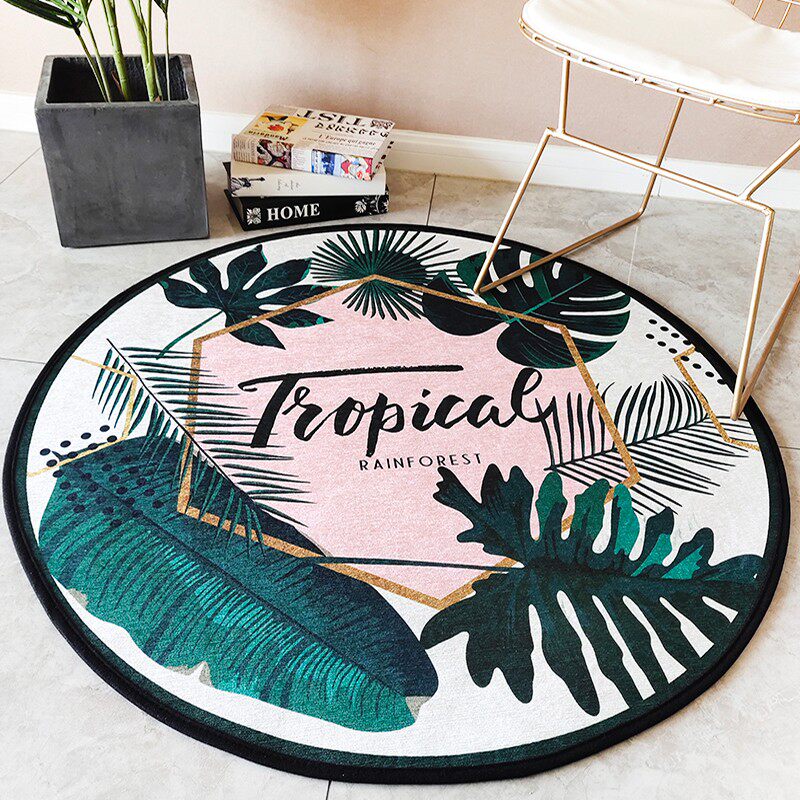 现代简约几何圆形地毯卧室电脑椅垫书房毯吊篮电脑椅垫床边茶几毯