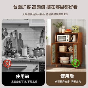 中古风餐边柜靠墙一体储物柜茶水柜厨房多功能橱柜碗柜收纳置物柜