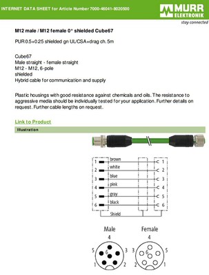 CUBE67总线连接电缆7000-46041-8020300穆尔7000-46041-8020500
