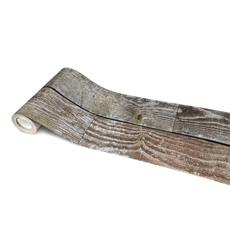 仿木纹地板贴黑胶不透光墙纸自粘3d立体墙贴卫生间装饰橱柜门贴纸